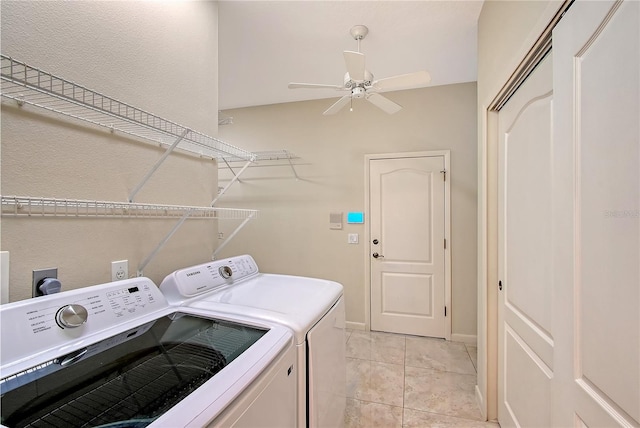 5080 Timber Chase Way, Sarasota, FL 34238 - laundry area featuring separate washer and dryer and ceiling fan