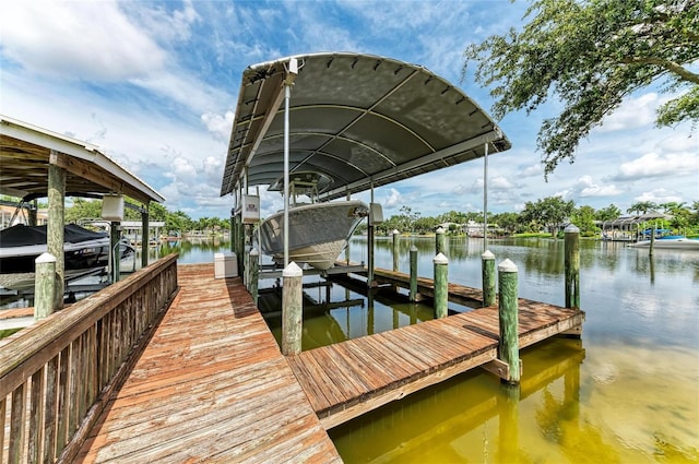 220 39th St NE, Bradenton, FL 34208 - dock area with boat lift and a water view
