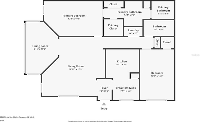 1240 Siesta Bayside Dr Unit 1240C, Sarasota, FL 34242 - view of floor plan / room layout