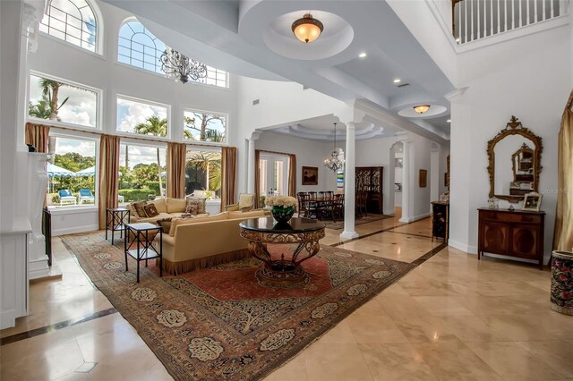 550 Dove Pointe, Osprey, FL 34229 - community lobby featuring a towering ceiling and recessed lighting