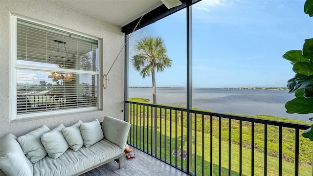 1030 Tidewater Shores Loop Unit 307, Bradenton, FL 34208 - sunroom / solarium featuring a water view