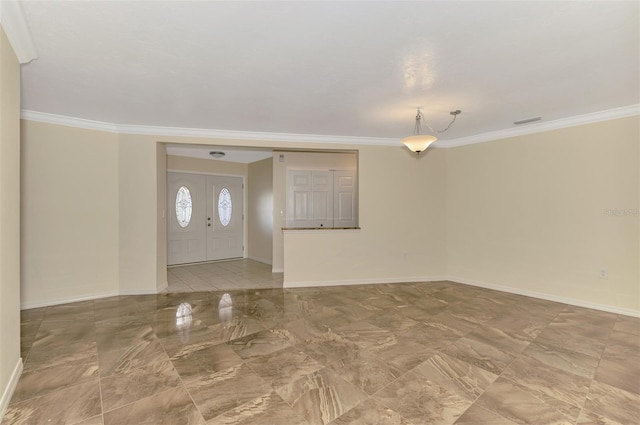 5124 Palm Aire Dr, Sarasota, FL 34243 - foyer entrance featuring ornamental molding and marble finish floors