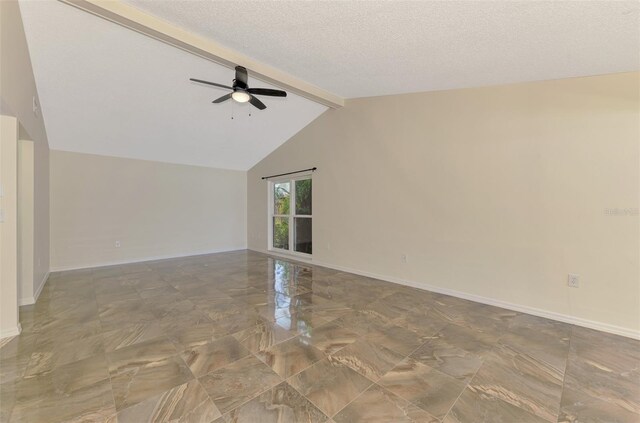 5124 Palm Aire Dr, Sarasota, FL 34243 - empty room with a ceiling fan and a textured ceiling