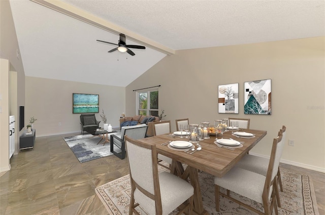 5124 Palm Aire Dr, Sarasota, FL 34243 - dining space with ceiling fan and a textured ceiling