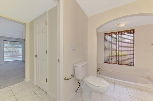 5124 Palm Aire Dr, Sarasota, FL 34243 - full bath with tile patterned floors and a garden tub