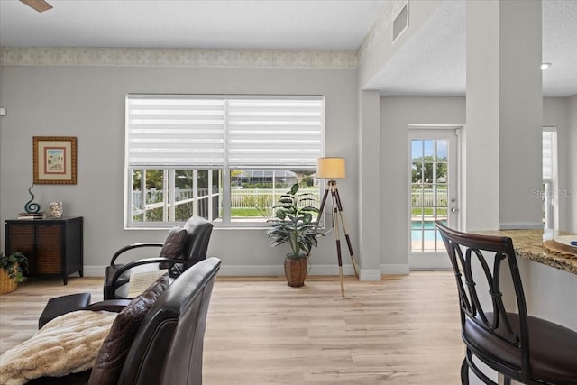 11839 Shrewsbury Ln, Parrish, FL 34219 - living area with light wood-style flooring and baseboards