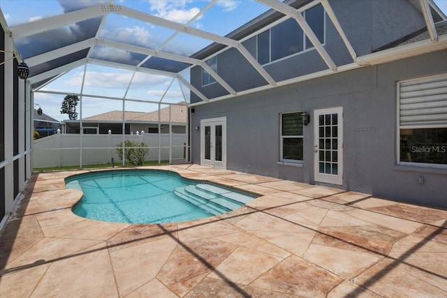 11839 Shrewsbury Ln, Parrish, FL 34219 - view of pool with french doors, a patio area, and glass enclosure