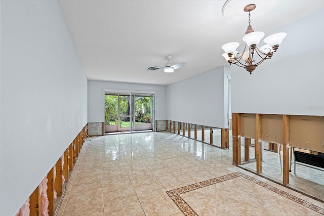 2115 9th Ave W Unit 3D, Bradenton, FL 34205 - spare room featuring a chandelier and ceiling fan