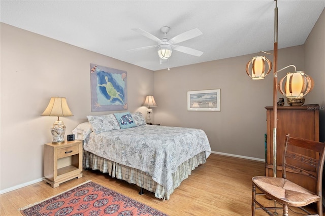 805 Waterside Ln, Bradenton, FL 34209 - bedroom featuring light wood-style flooring and ceiling fan