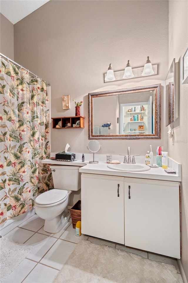 805 Waterside Ln, Bradenton, FL 34209 - bathroom featuring vanity, tile patterned flooring, and a shower with curtain