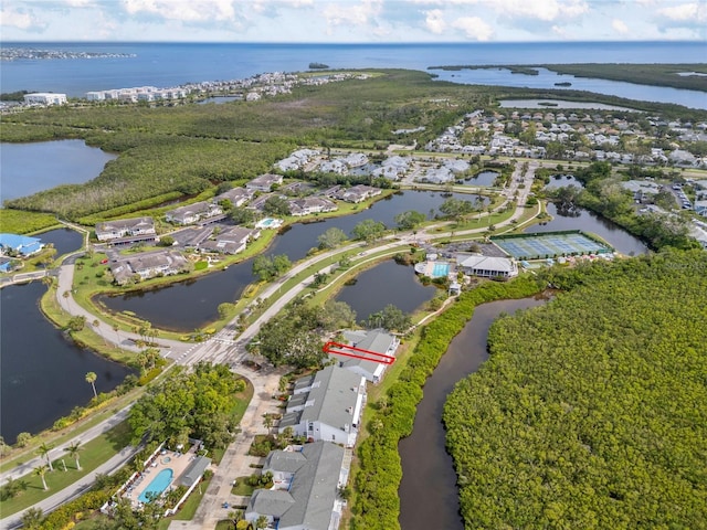 805 Waterside Ln, Bradenton, FL 34209 - aerial view of property's location with a large body of water and nearby suburban area