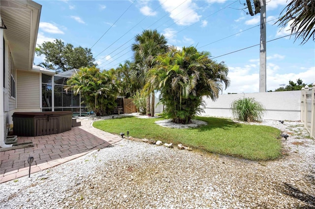 1801 Highland Rd, Osprey, FL 34229 - fenced backyard featuring a patio and a hot tub