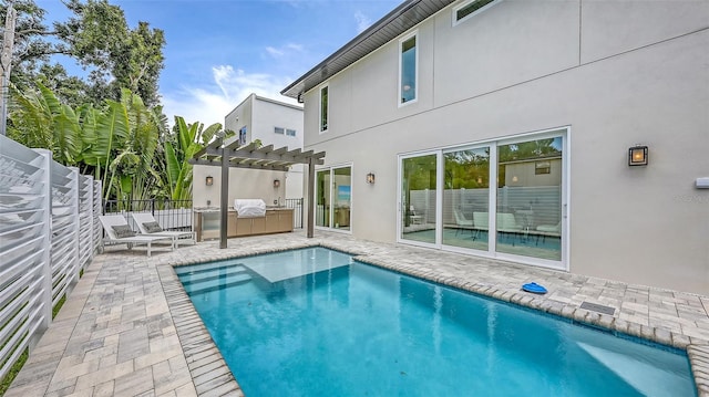 2590 Floyd St, Sarasota, FL 34239 - view of swimming pool featuring a pergola and a patio area