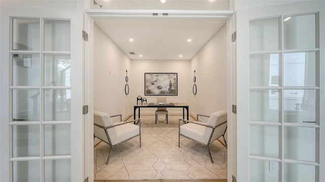 2590 Floyd St, Sarasota, FL 34239 - sitting room featuring baseboards and recessed lighting