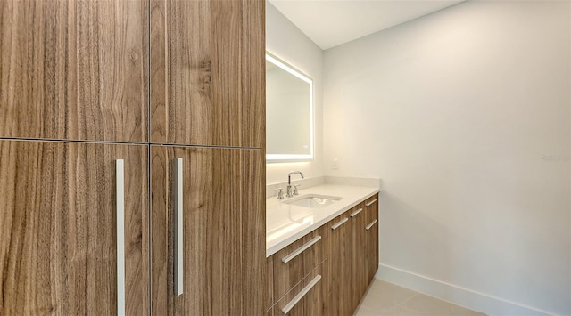 2590 Floyd St, Sarasota, FL 34239 - bathroom with vanity and tile patterned floors