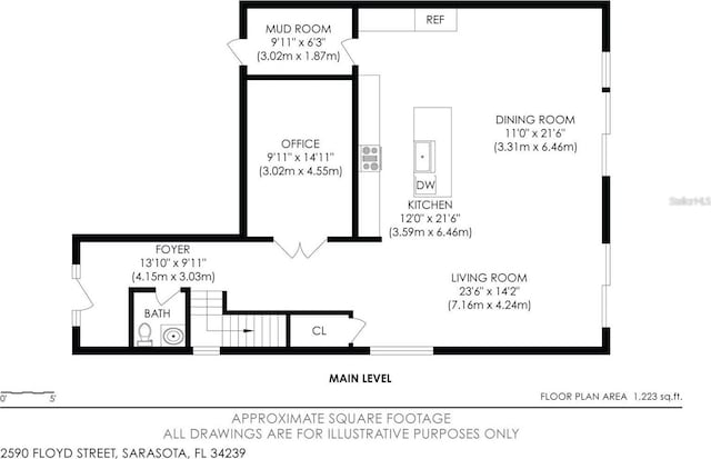 2590 Floyd St, Sarasota, FL 34239 - view of property floor plan