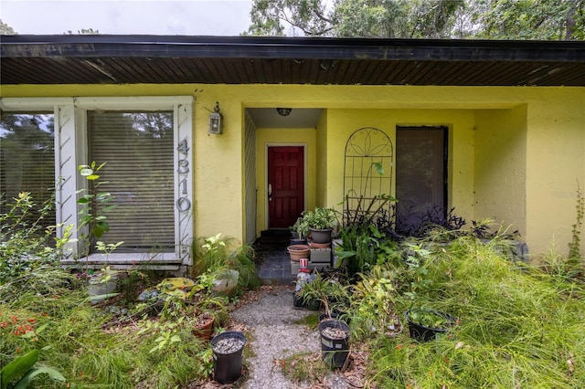 4310 NW 65th Ter, Gainesville, FL 32606 - doorway to property with stucco siding