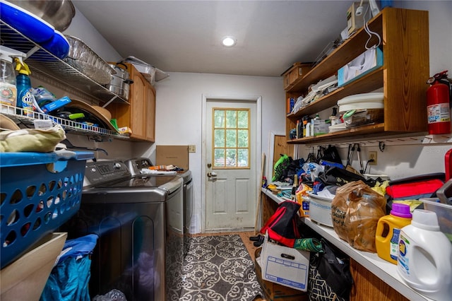 4310 NW 65th Ter, Gainesville, FL 32606 - laundry area with separate washer and dryer and cabinet space