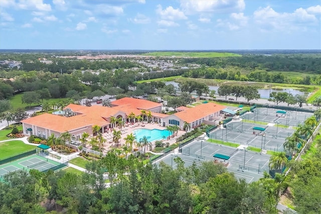 6312 41st Ct E, Sarasota, FL 34243 - aerial view of a large body of water and a pool area
