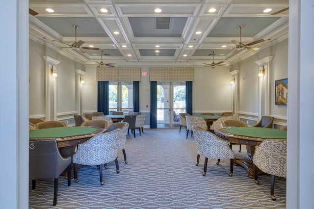 6312 41st Ct E, Sarasota, FL 34243 - building lobby with coffered ceiling, ornamental molding, and recessed lighting
