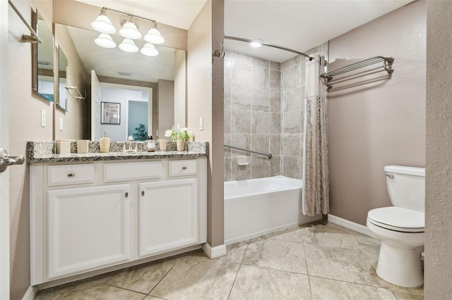 5916 Wake Forest Run Unit 101, Bradenton, FL 34211 - full bathroom featuring vanity, shower / bathtub combination with curtain, and tile patterned flooring