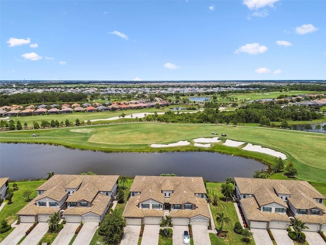 5916 Wake Forest Run Unit 101, Bradenton, FL 34211 - aerial perspective of suburban area featuring a nearby body of water and a golf club