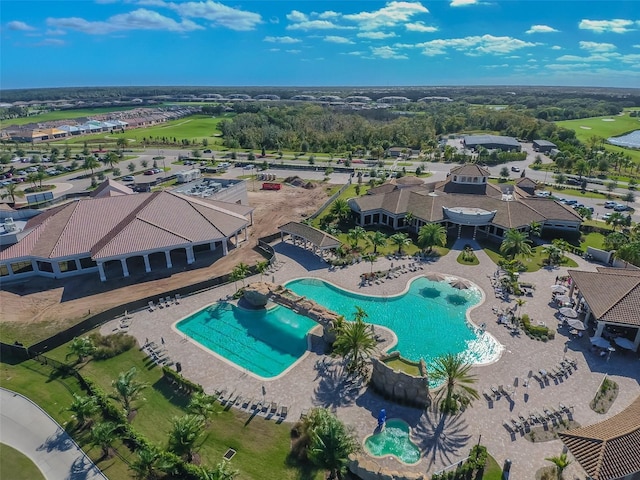 5916 Wake Forest Run Unit 101, Bradenton, FL 34211 - bird's eye view of a pool area