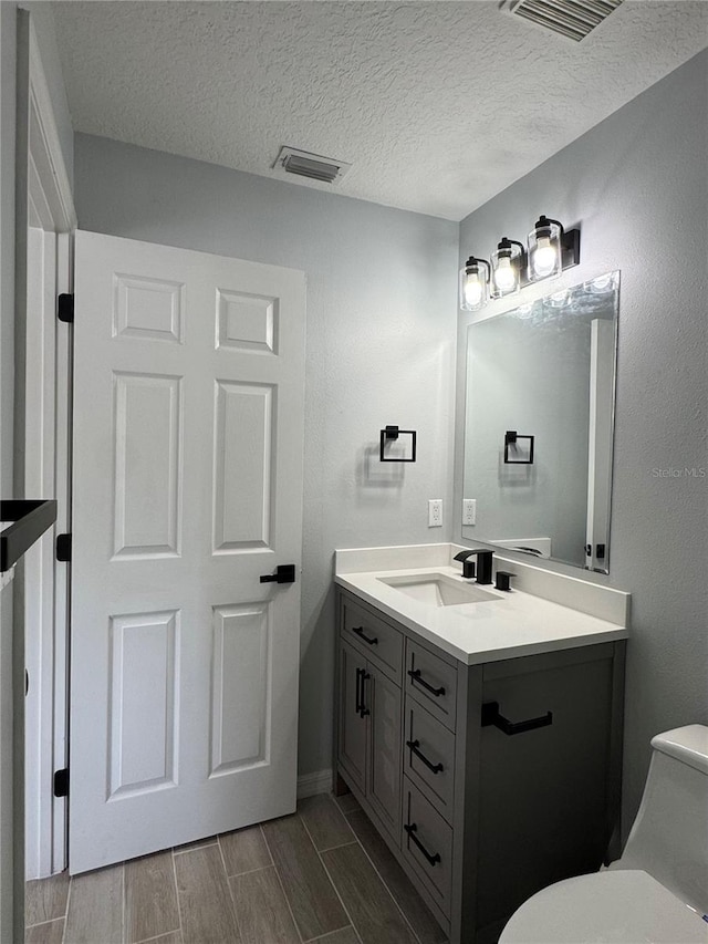 811 24th Street Ct E, Bradenton, FL 34208 - bathroom with vanity, wood finish floors, and a textured ceiling
