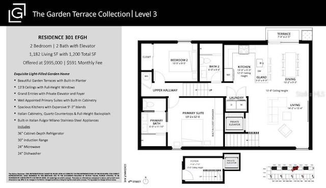 1305 4th St Unit 301G, Sarasota, FL 34236 - view of home floor plan