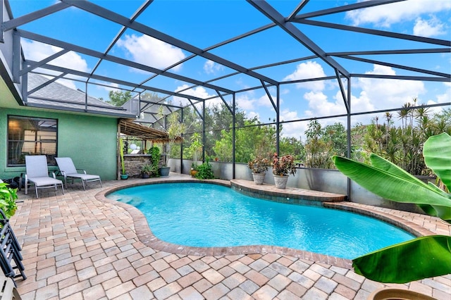 17426 Tailfeather Ct, Clermont, FL 34711 - outdoor pool featuring a patio and glass enclosure