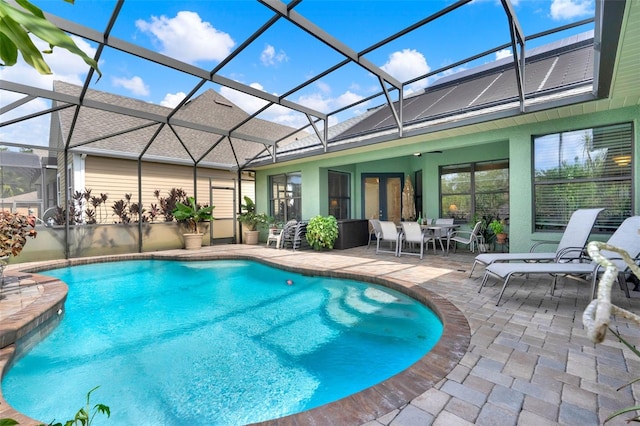 17426 Tailfeather Ct, Clermont, FL 34711 - swimming pool with a patio area, outdoor dining space, and a lanai