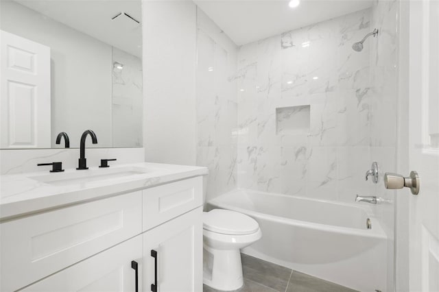 609 Carmel Rd, Venice, FL 34293 - bathroom featuring vanity, bathing tub / shower combination, and recessed lighting