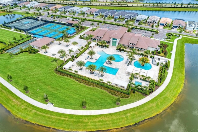 4915 Kiva Cir, Bradenton, FL 34211 - aerial view of a pool area and a large body of water