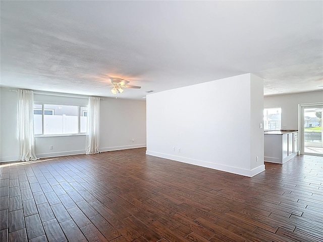 6341 Cocoa Ln, Apollo Beach, FL 33572 - spare room featuring dark wood finished floors and a ceiling fan