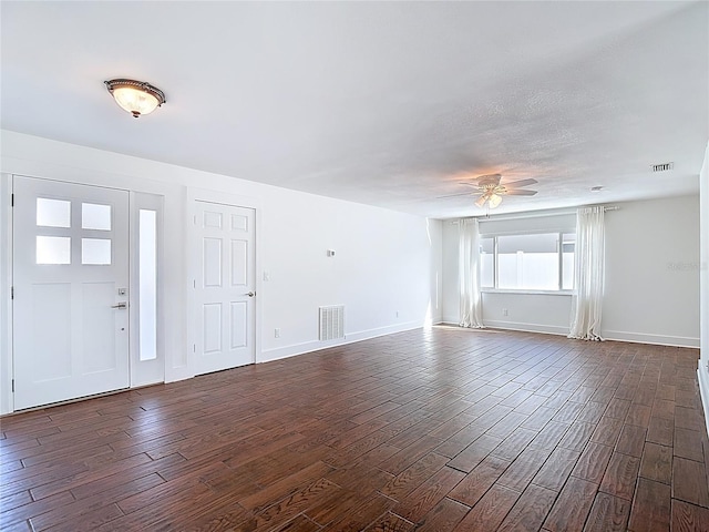 6341 Cocoa Ln, Apollo Beach, FL 33572 - entrance foyer featuring dark wood finished floors and a ceiling fan