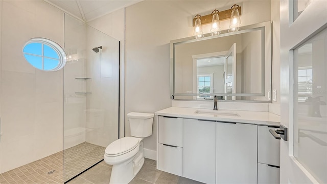 8006 20th Pl W, Bradenton, FL 34209 - full bathroom with tiled shower, vanity, and tile patterned flooring