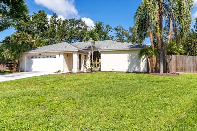 4805 Cypress Lake Ct, Sarasota, FL 34243 - ranch-style home with a garage, stucco siding, and concrete driveway