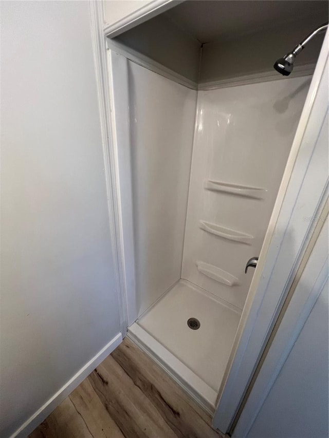 1871 Palm Springs St, Sarasota, FL 34234 - full bath with wood finished floors and a shower stall