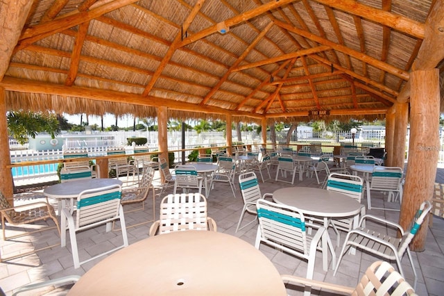 1871 Palm Springs St, Sarasota, FL 34234 - view of patio featuring a gazebo and outdoor dining area
