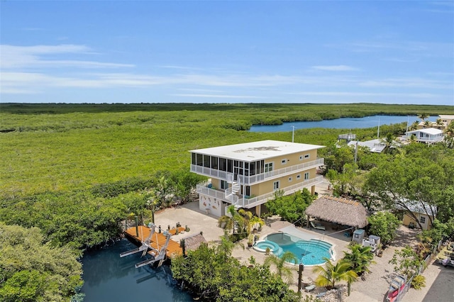 830 Egret Ln, Key Largo, FL 33037 - aerial view of property and surrounding area with a large body of water