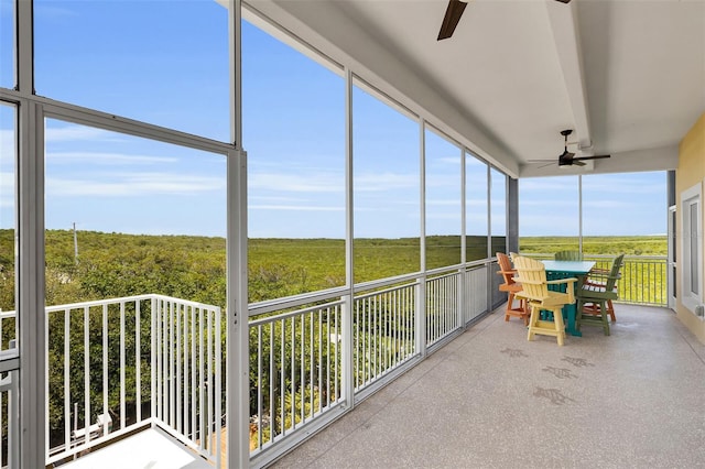 830 Egret Ln, Key Largo, FL 33037 - sunroom with a ceiling fan and outdoor dining area