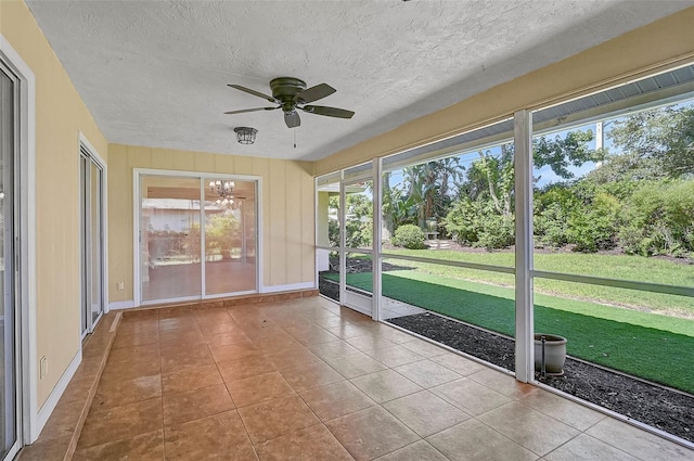 1674 Cottonwood Trl, Sarasota, FL 34232 - unfurnished sunroom with a ceiling fan and plenty of natural light