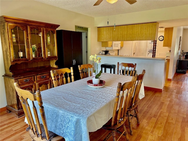 6806 18th Ave W, Bradenton, FL 34209 - dining area featuring ceiling fan, light wood finished floors, and a textured ceiling