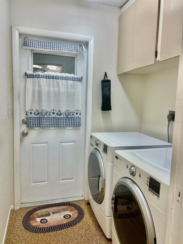 6806 18th Ave W, Bradenton, FL 34209 - laundry area with cabinet space, separate washer and dryer, and tile patterned flooring