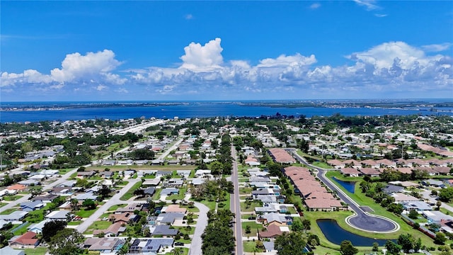 6806 18th Ave W, Bradenton, FL 34209 - aerial perspective of suburban area with a large body of water