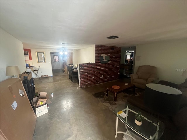 11234 Areca Dr, Port Richey, FL 34668 - living area featuring finished concrete flooring