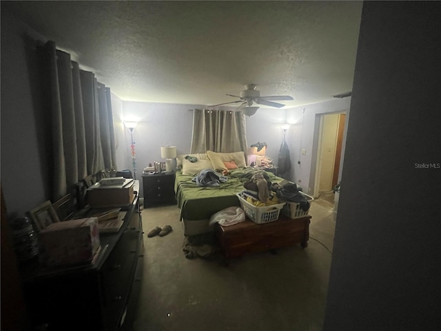 11234 Areca Dr, Port Richey, FL 34668 - bedroom featuring a textured ceiling and ceiling fan