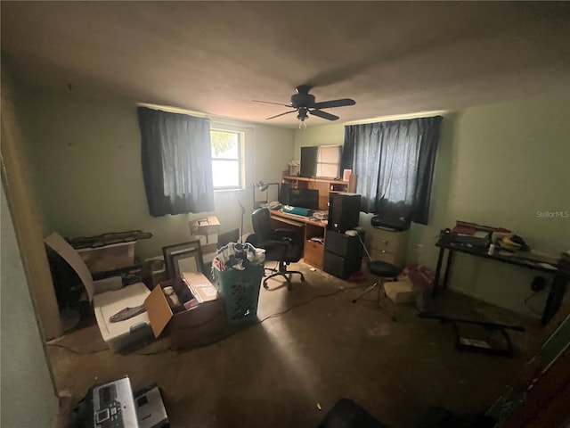 11234 Areca Dr, Port Richey, FL 34668 - office area featuring ceiling fan