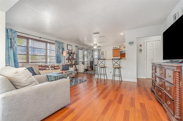 4481 Lagg Ave, Fort Myers, FL 33901 - living area with light wood-style flooring, recessed lighting, and ceiling fan