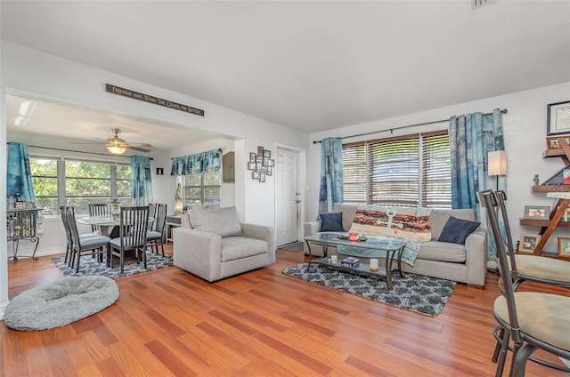 4481 Lagg Ave, Fort Myers, FL 33901 - living area with wood finished floors and ceiling fan